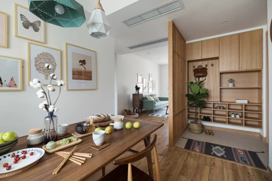 107平的北欧风三房，喜欢这些木质家具，有着复古格调感